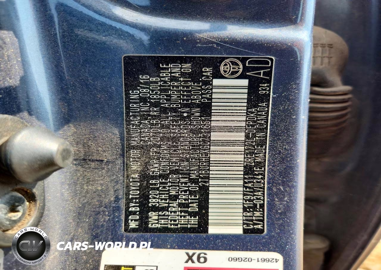 2016 Toyota Corolla L VIN:2T1BURHEXGC731651 - 12