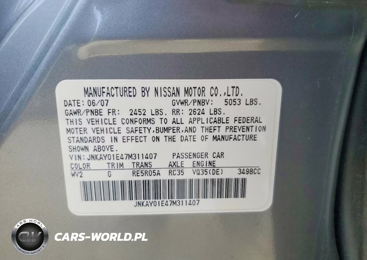 2007 Infiniti M35 Base VIN:JNKAY01E47M311407 - 12