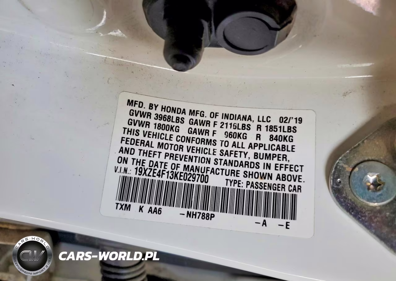 2019 Honda Insight Lx VIN:19XZE4F13KE029700 - 12