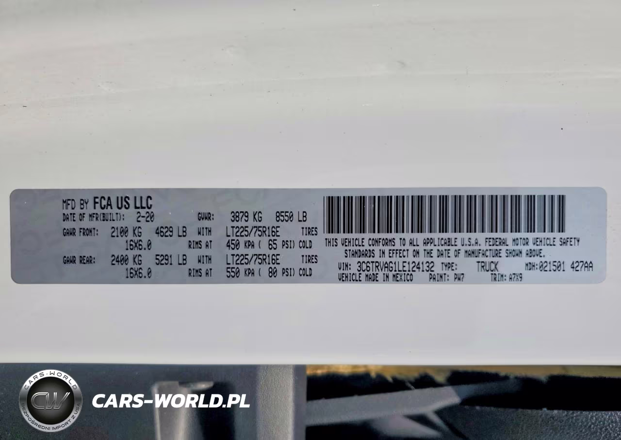 2020 Ram Promaster 1500 1500 Standard VIN:3C6TRVAG1LE124132 - 13