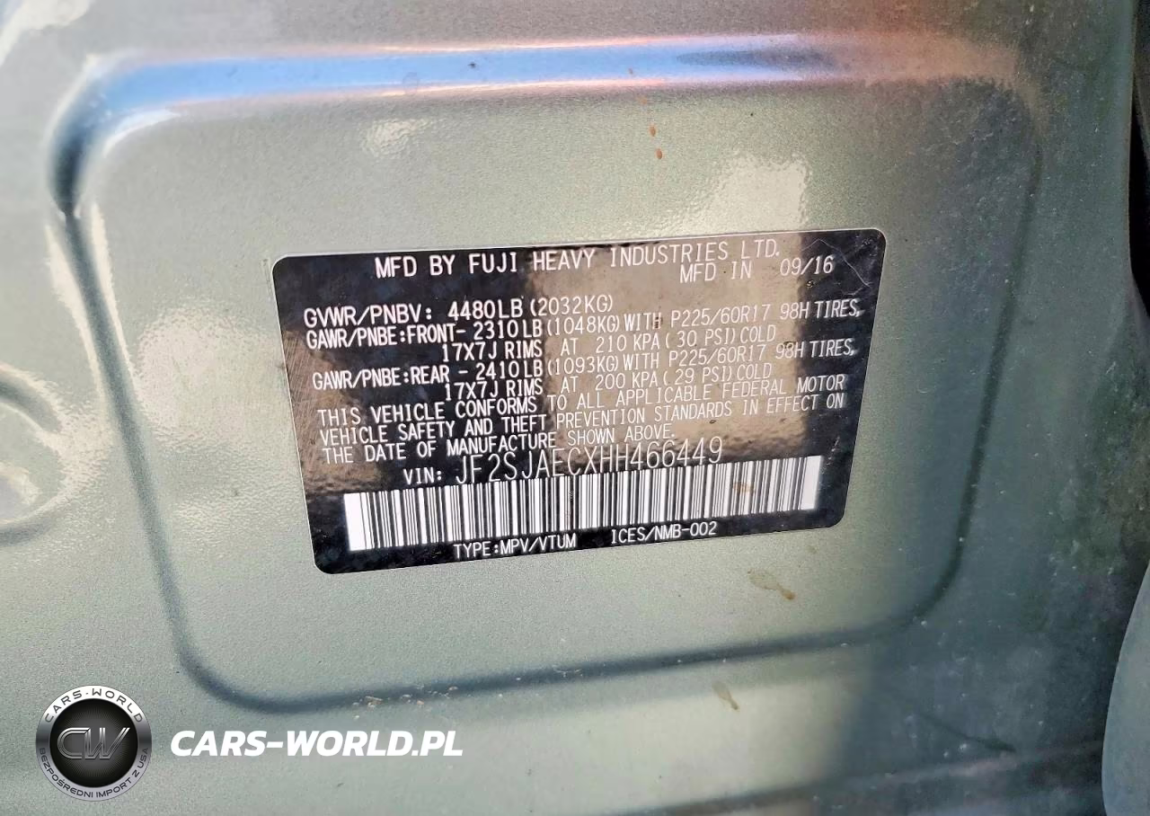 2017 Subaru Forester 2.5I Premium VIN:JF2SJAECXHH466449 - 12