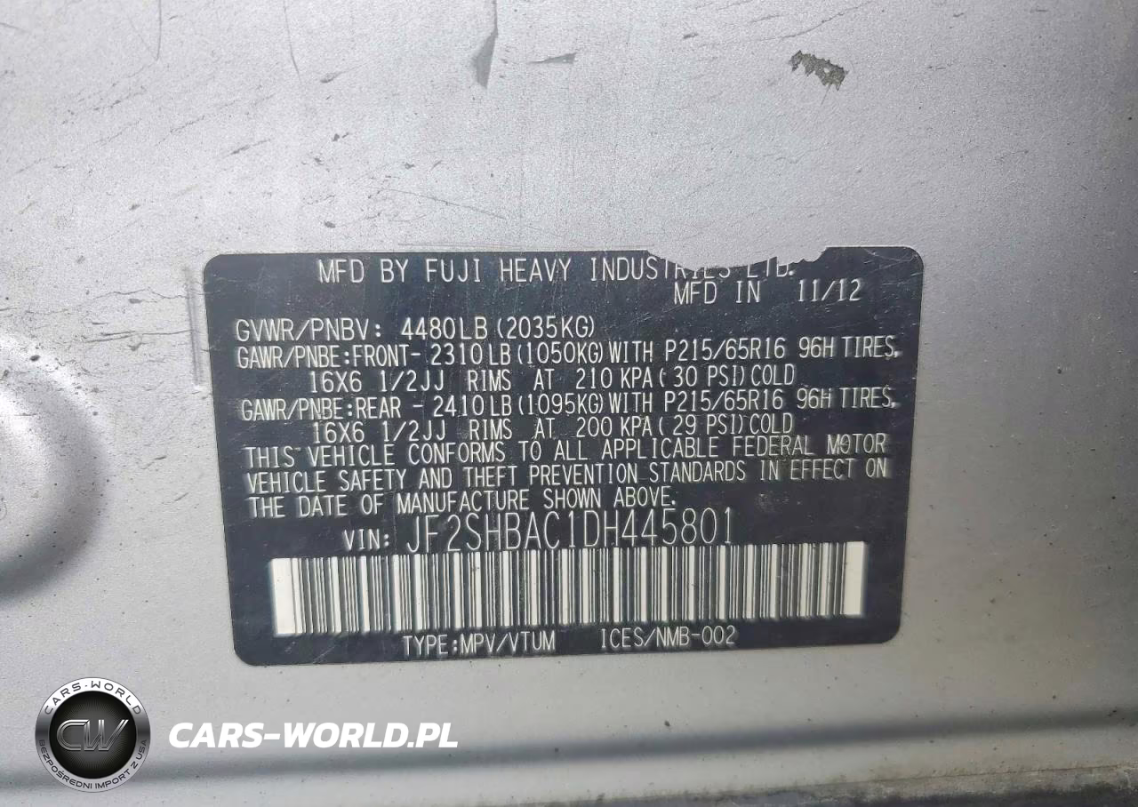 2013 Subaru Forester 2.5X VIN:JF2SHBAC1DH445801 - 14