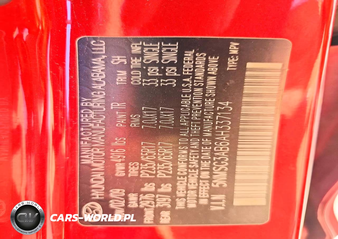 2010 Hyundai Santa Fe Gls VIN:5NMSG3AB6AH337134 - 13