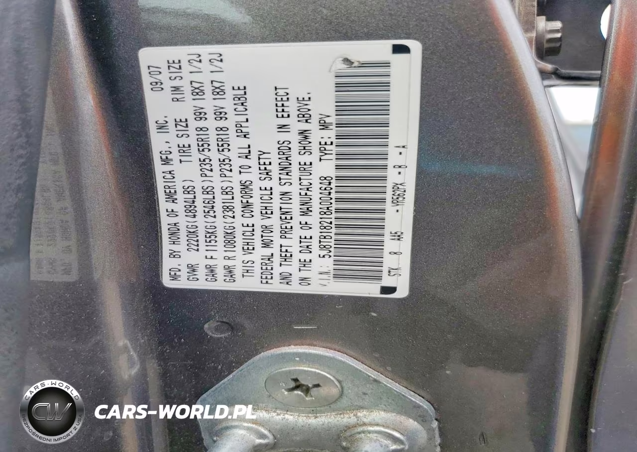 2008 Acura Rdx VIN:5J8TB18218A004648 - 13