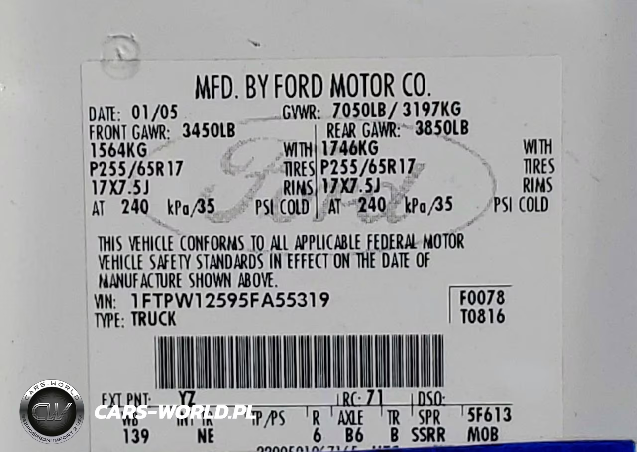 2005 Ford F150 Supercrew VIN:1FTPW12595FA55319 - 12