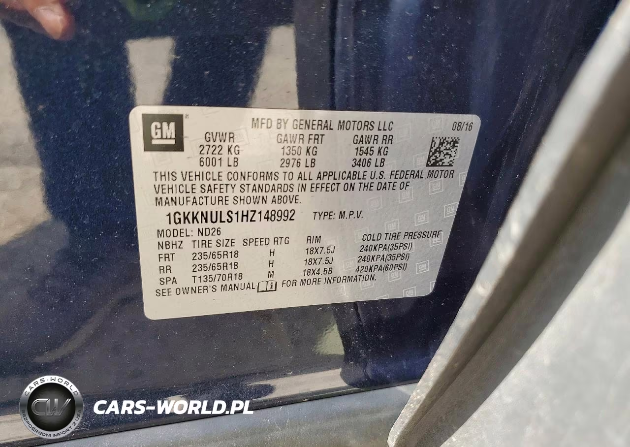 2017 GMC Acadia Slt-1 VIN:1GKKNULS1HZ148992 - 14
