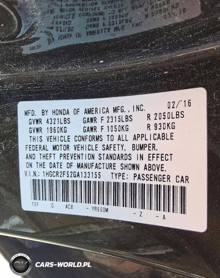 2016 Honda Accord Sport VIN:1HGCR2F52GA133155 - 12
