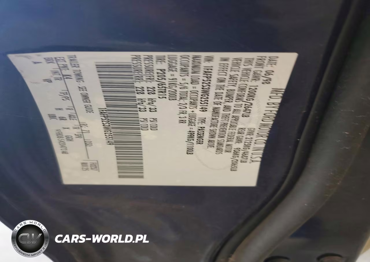 1998 Ford Taurus Lx VIN:1FAFP52S3WG255149 - 12