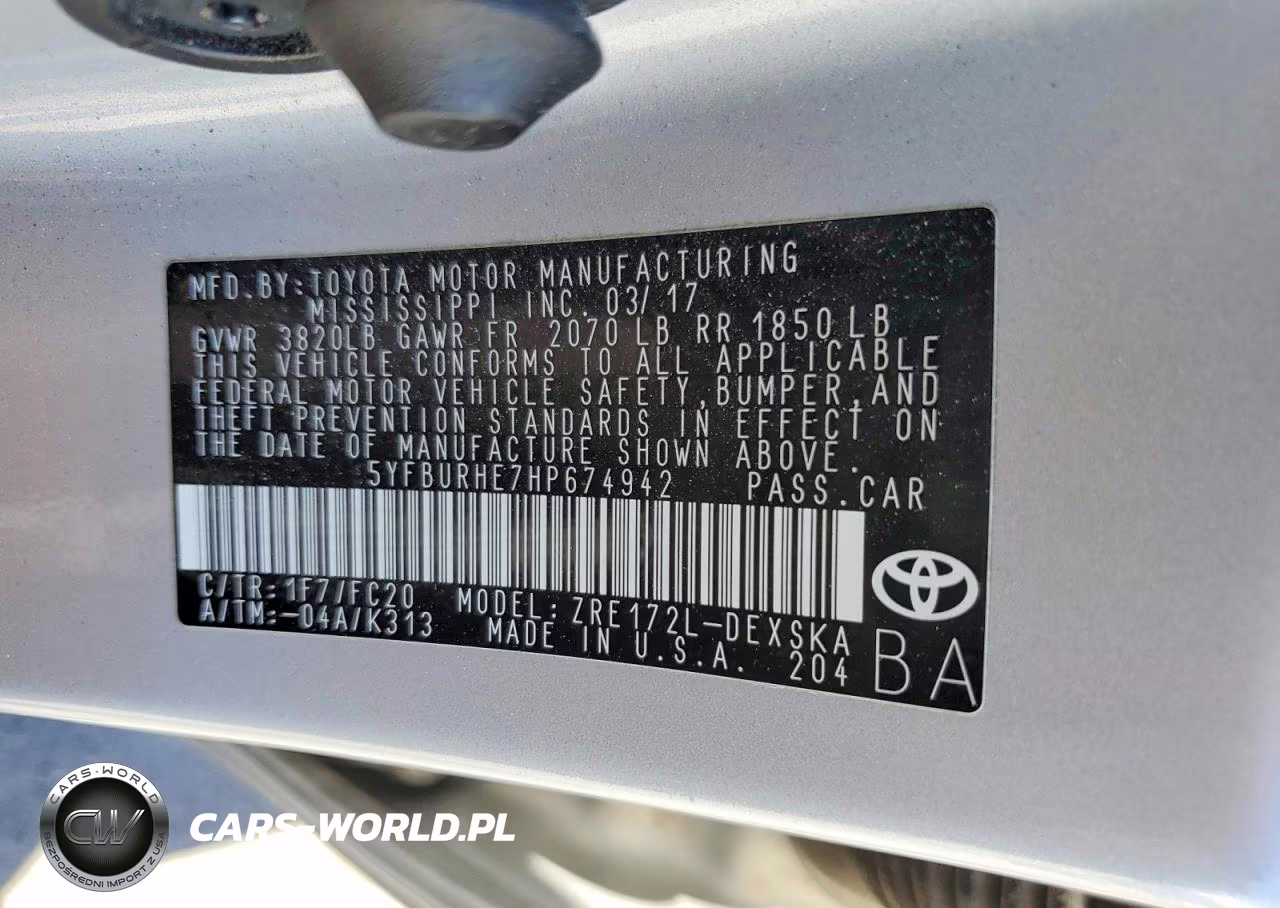 2017 Toyota Corolla Se VIN:5YFBURHE7HP674942 - 13