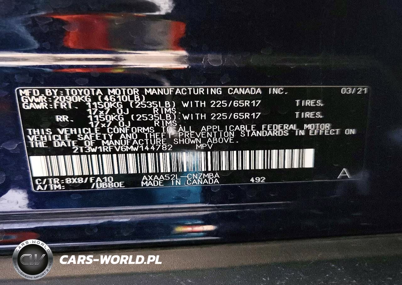 2021 Toyota Rav4 Xle VIN:2T3W1RFV6MW144782 - 12