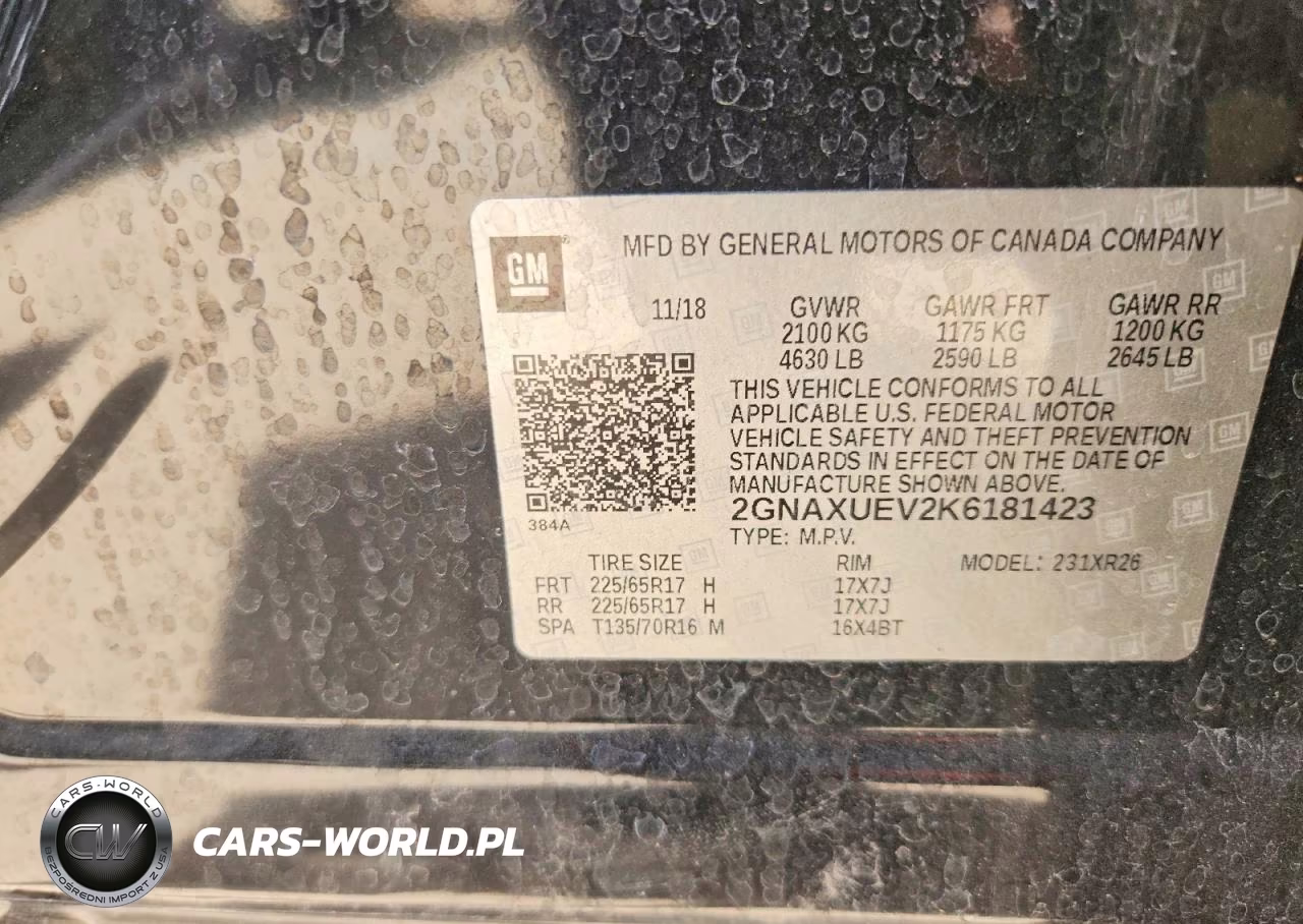 2019 Chevrolet Equinox Lt VIN:2GNAXUEV2K6181423 - 12