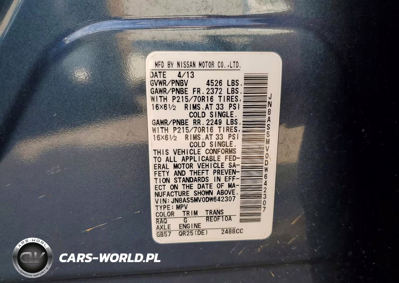 2013 Nissan Rogue S VIN:JN8AS5MV0DW642307 - 14