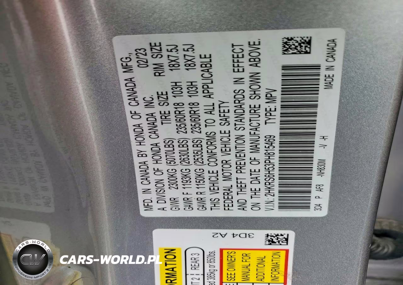 2023 Honda Cr-V Sport VIN:2HKRS6H53PH815469 - 13