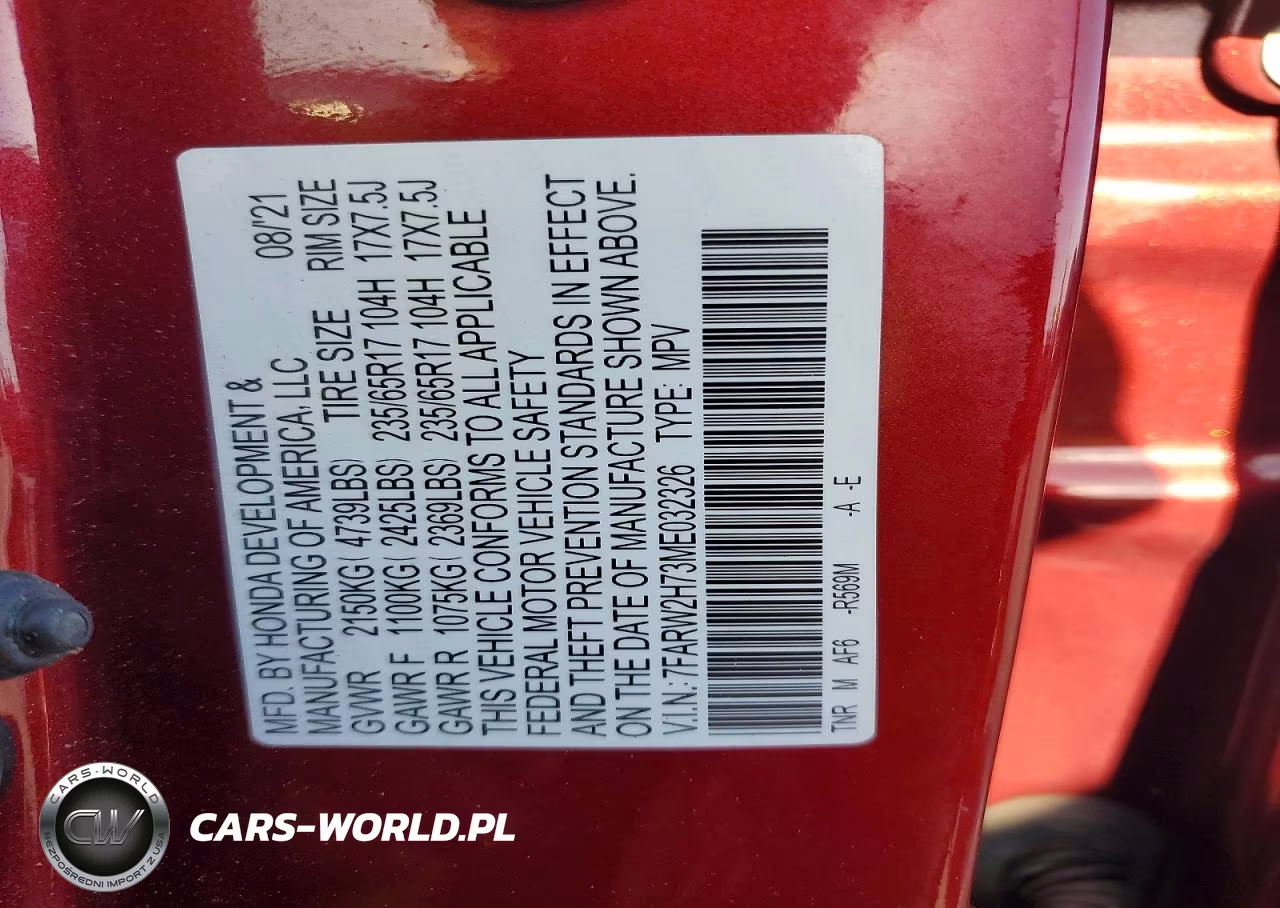 2021 Honda Cr-V Se VIN:7FARW2H73ME032326 - 14
