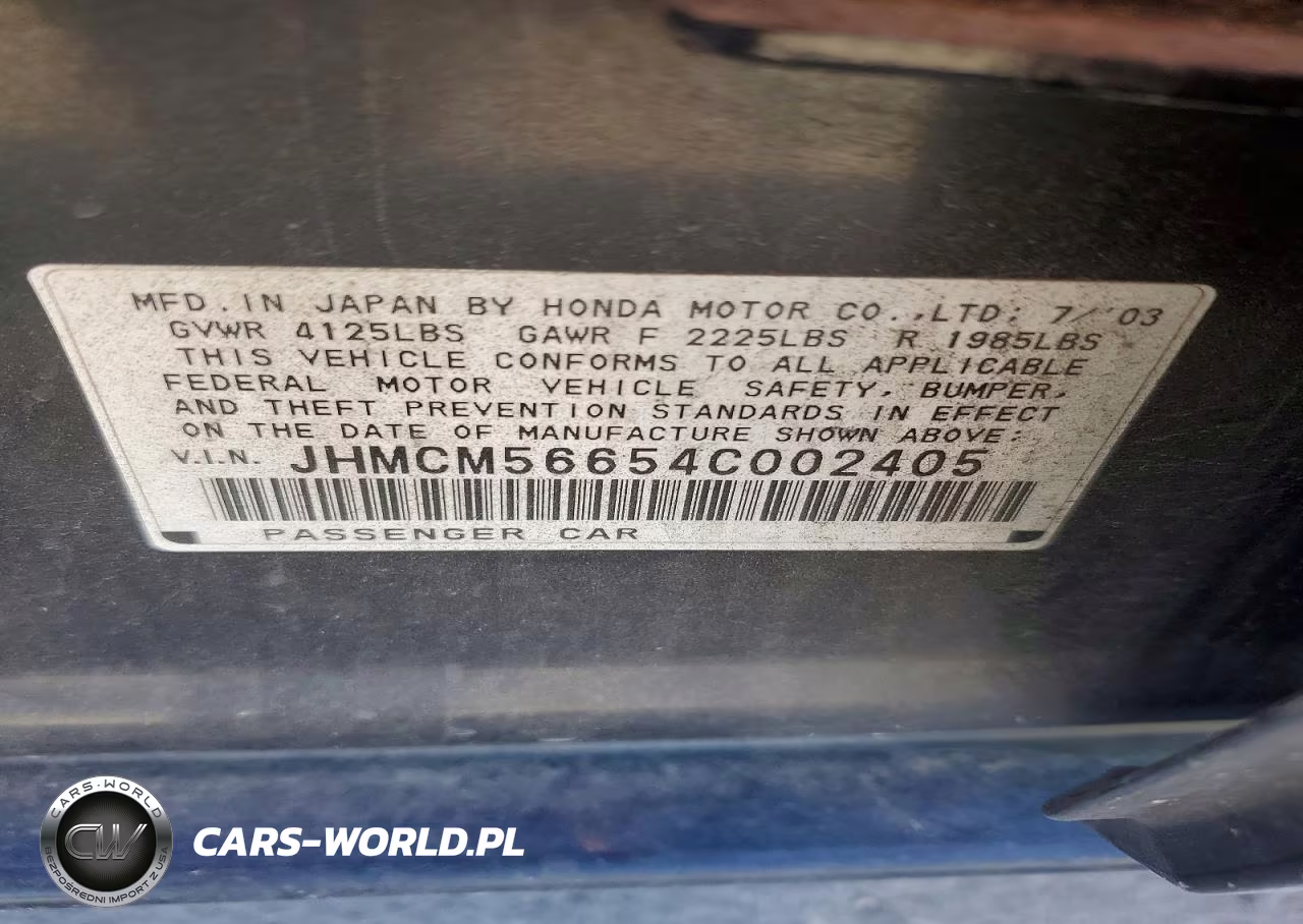 2004 Honda Accord Ex VIN:JHMCM56654C002405 - 12