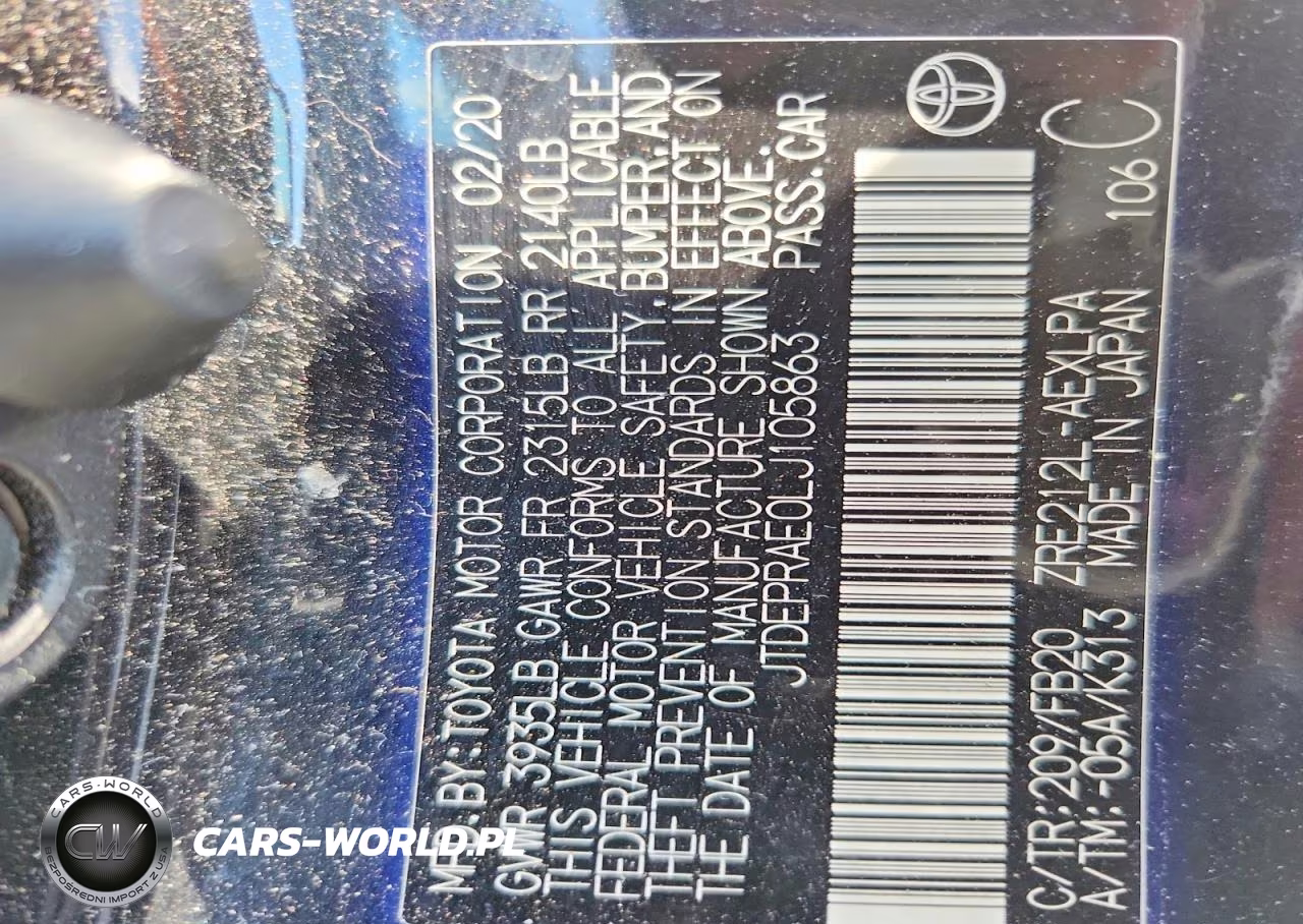 2020 Toyota Corolla Le VIN:JTDEPRAE0LJ105863 - 13