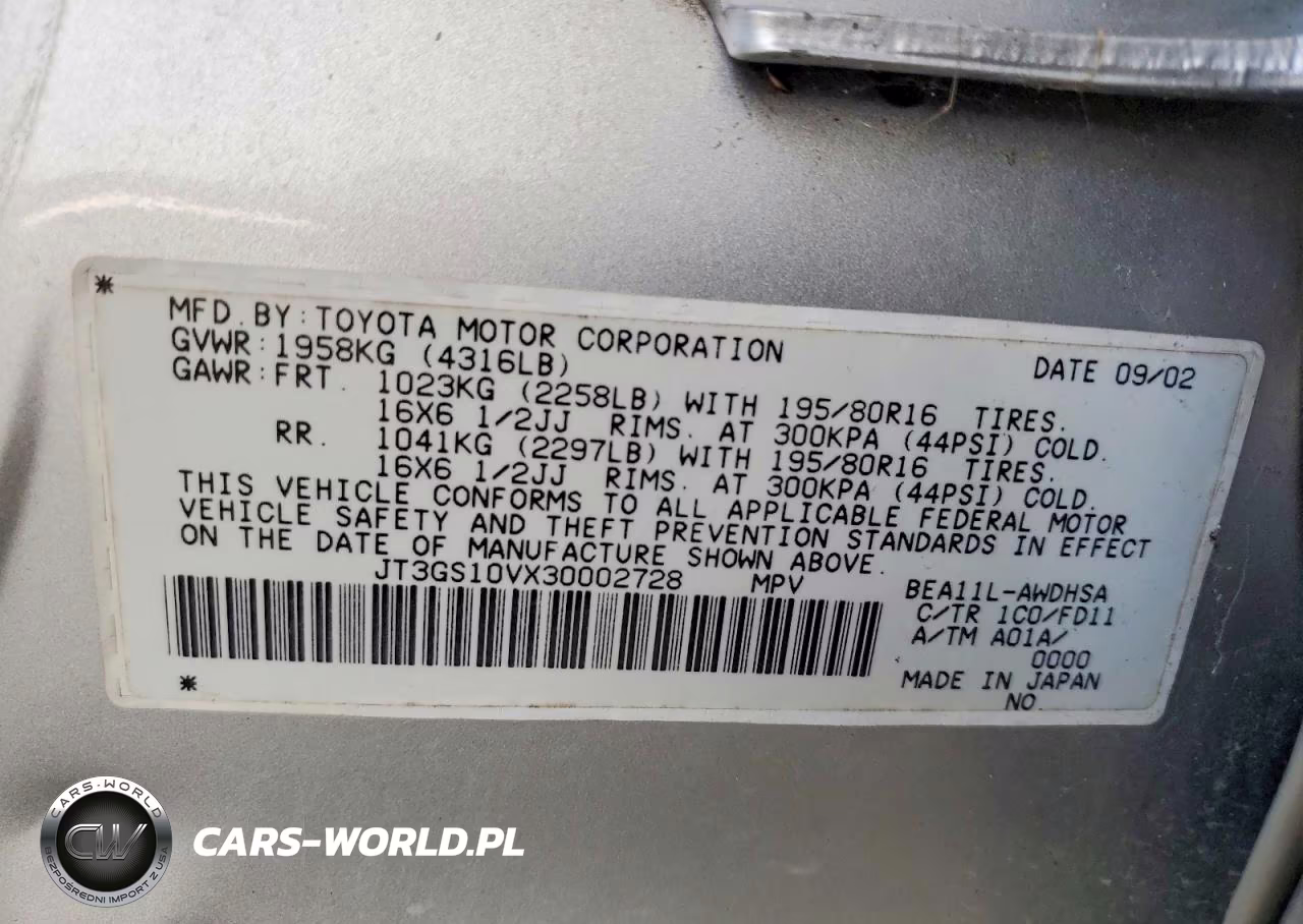 2003 Toyota Rav4 VIN:JT3GS10VX30002728 - 12