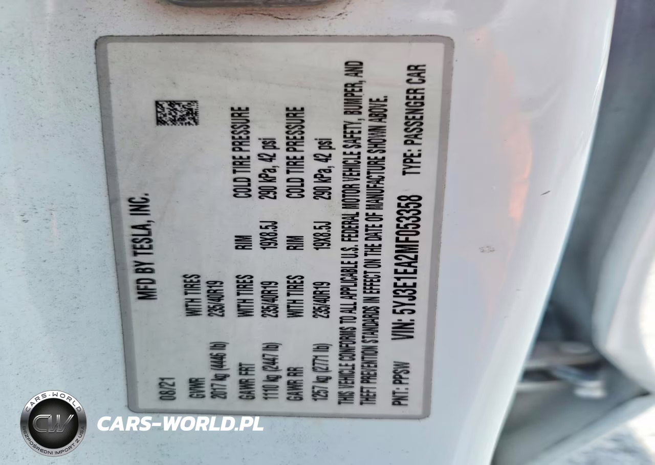 2021 Tesla Model 3 VIN:5YJ3E1EA2MF053358 - 12