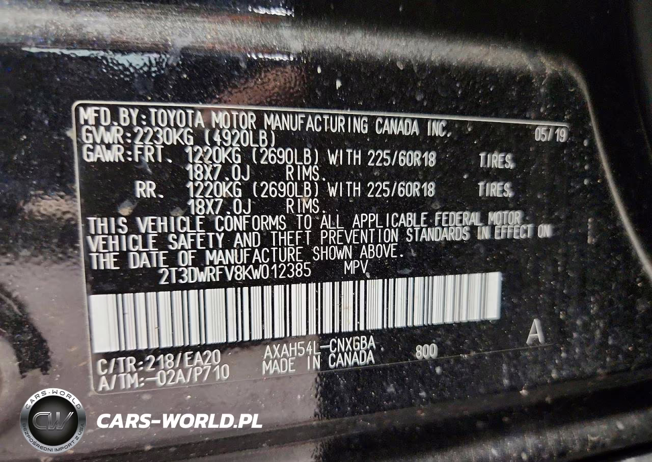 2019 Toyota Rav4 Limited VIN:2T3DWRFV8KW012385 - 14
