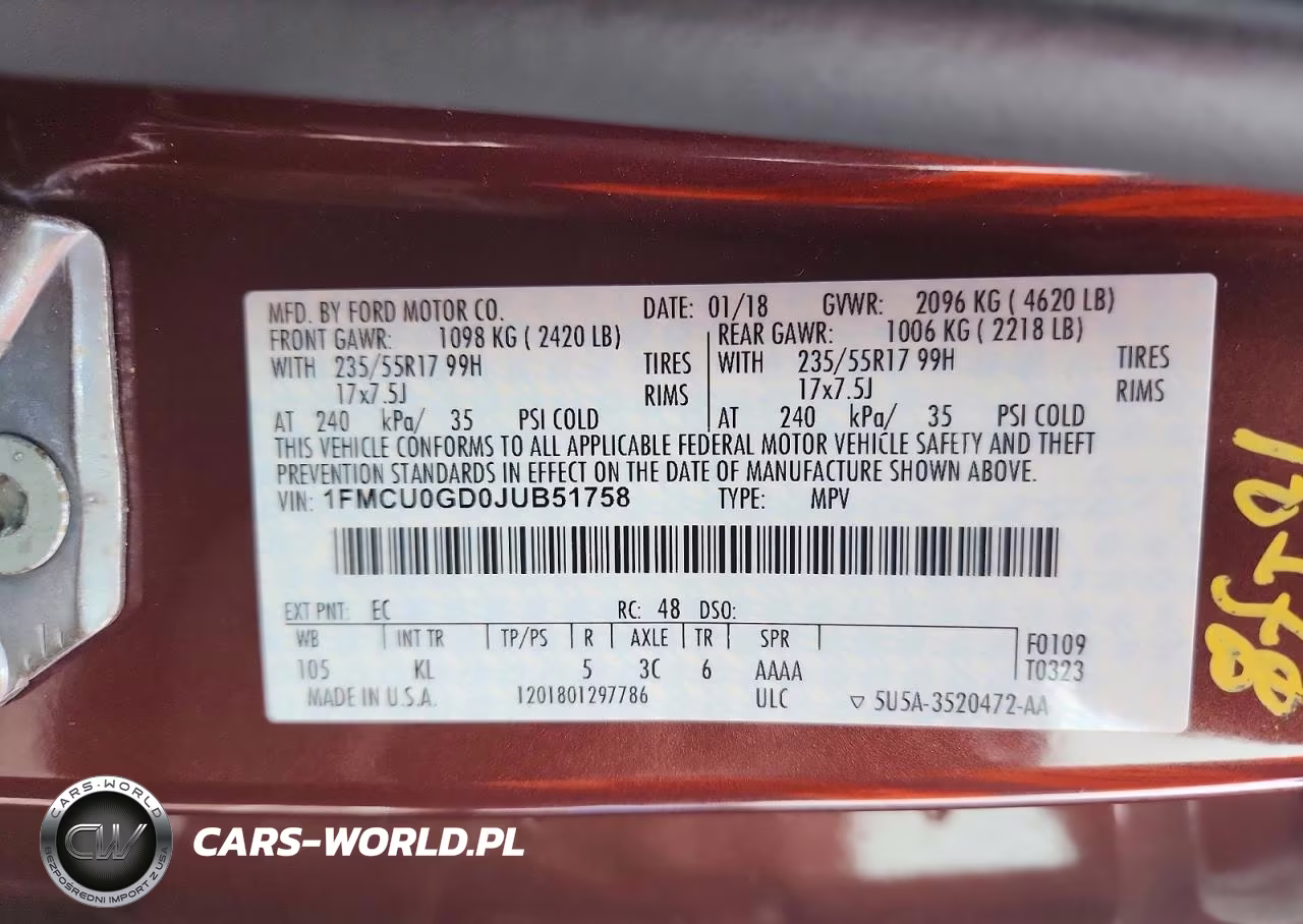 2018 Ford Escape Se VIN:1FMCU0GD0JUB51758 - 13