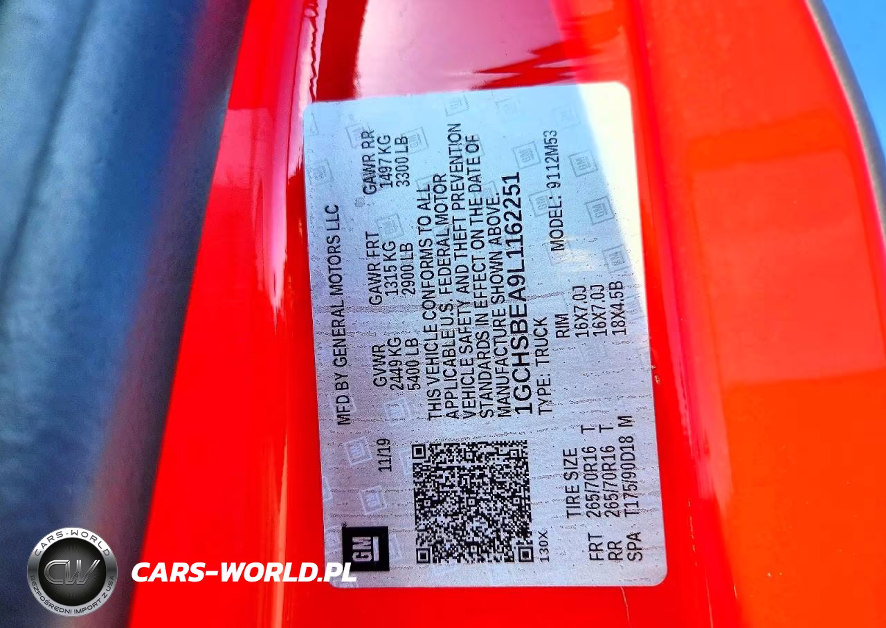 2020 Chevrolet Colorado VIN:1GCHSBEA9L1162251 - 12