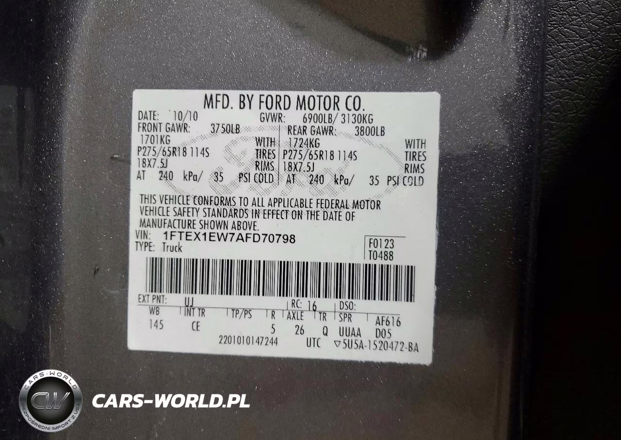 2010 Ford F150 Super Cab VIN:1FTEX1EW7AFD70798 - 12