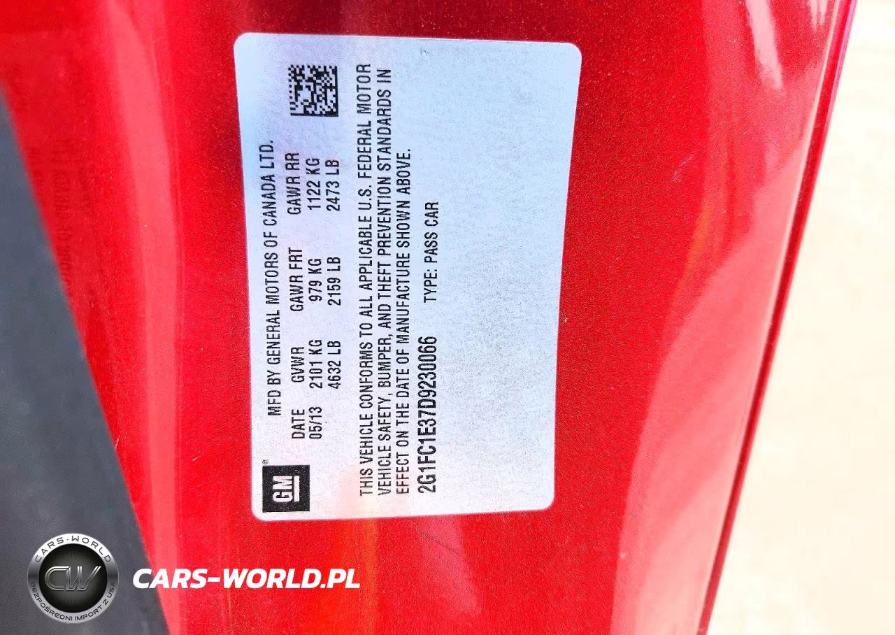 2013 Chevrolet Camaro Lt VIN:2G1FC1E37D9230066 - 13