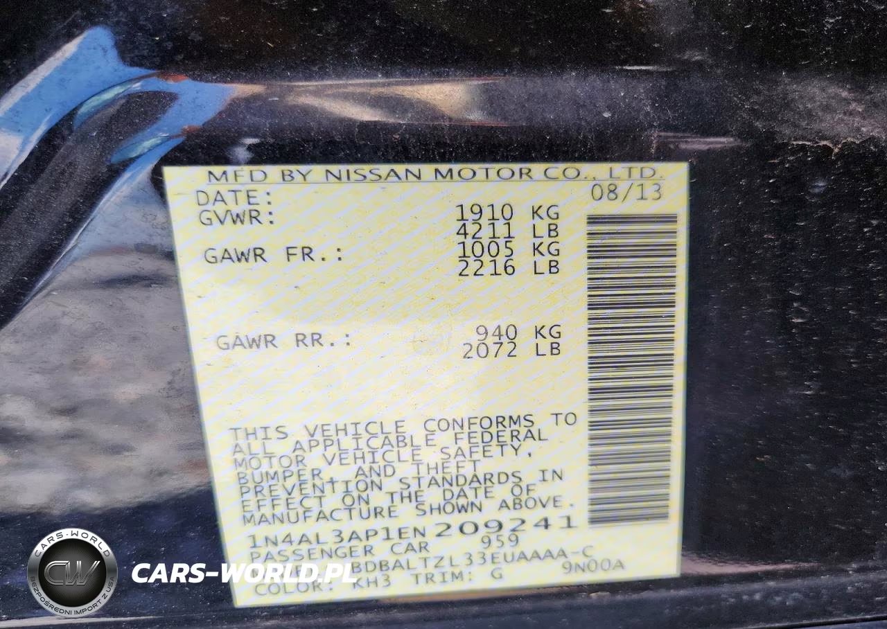 NISSAN ALTIMA 2.5 VIN:1N4AL3AP1EN209241 - 12