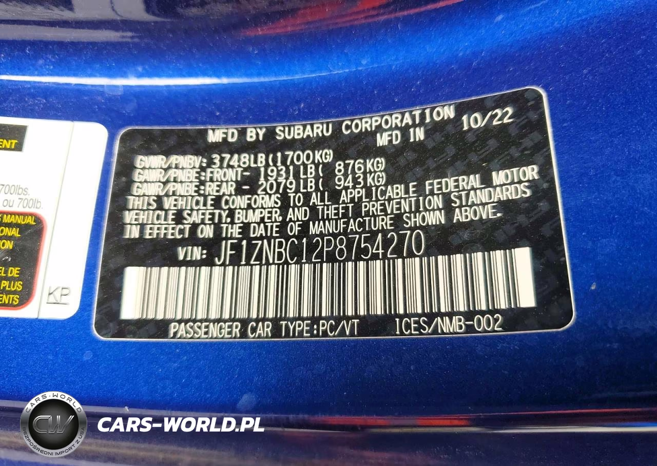 2023 Toyota Gr86 Base VIN:JF1ZNBC12P8754270 - 12