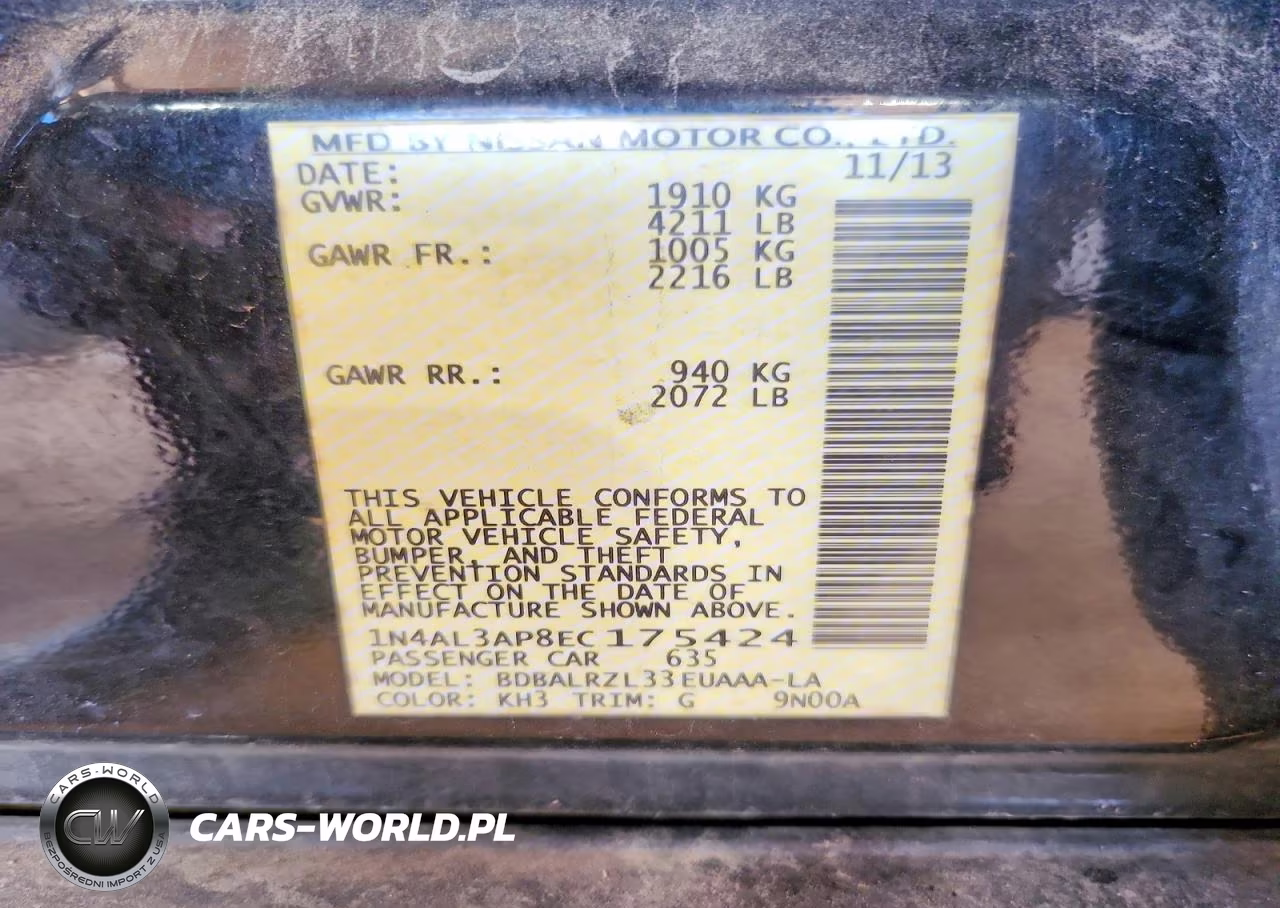 2014 Nissan Altima 2.5 S VIN:1N4AL3AP8EC175424 - 12