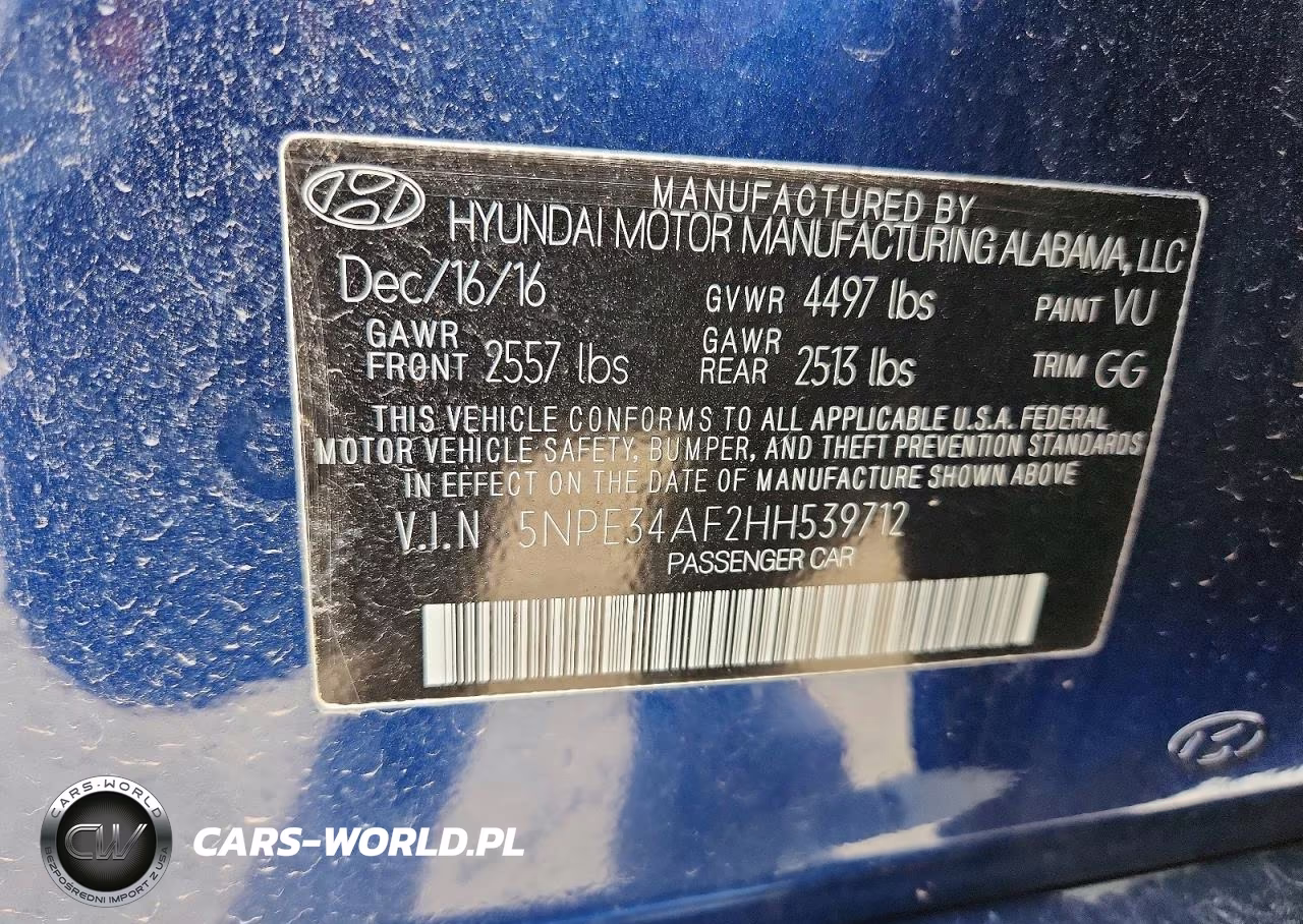 2017 Hyundai Sonata Sport VIN:5NPE34AF2HH539712 - 13