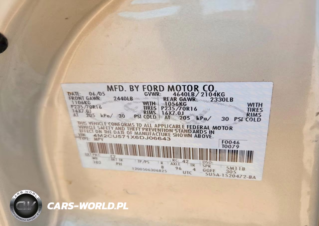 2006 Mercury Mariner VIN:4M2CU571X6DJ06643 - 13