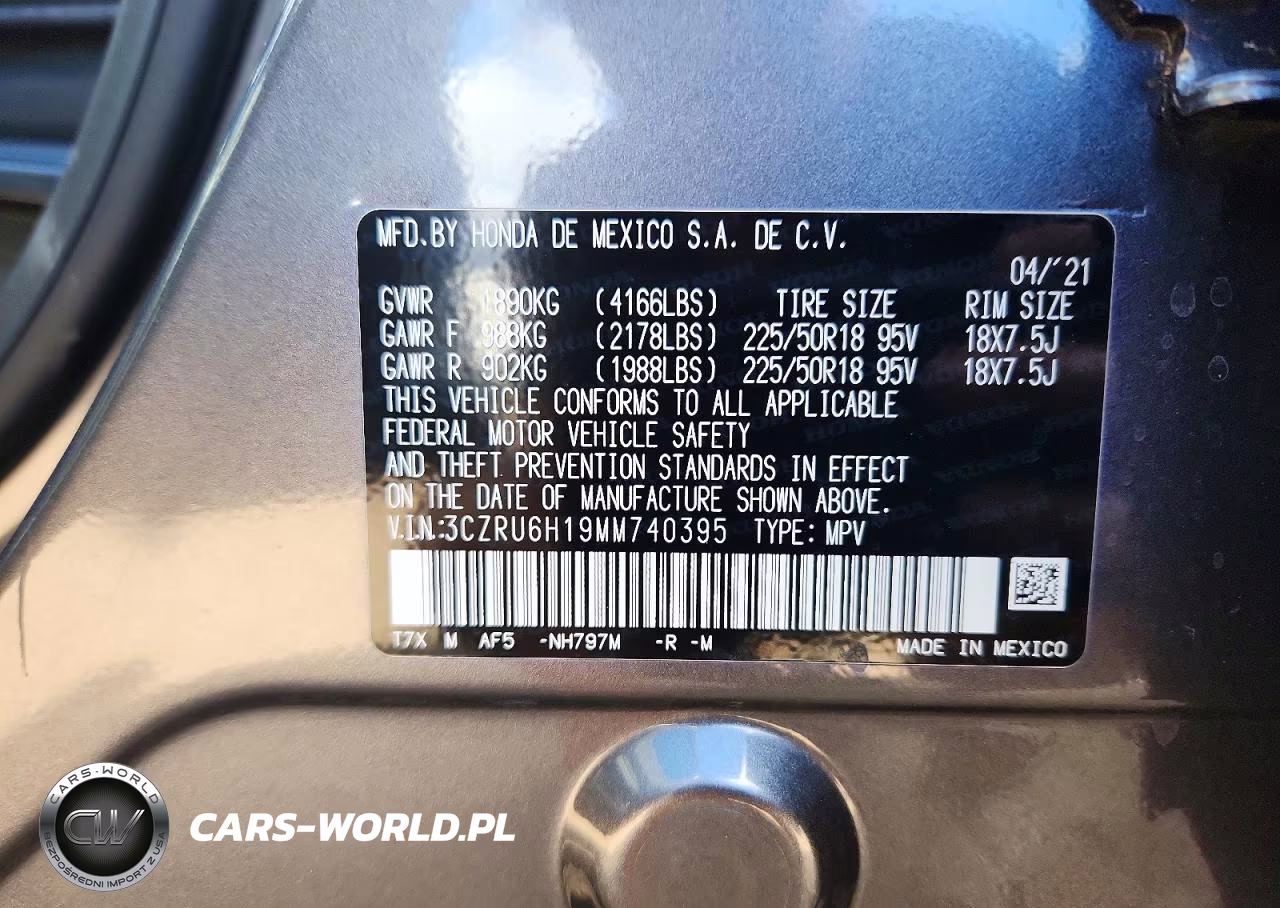 2021 Honda Hr-V Sport VIN:3CZRU6H19MM740395 - 13
