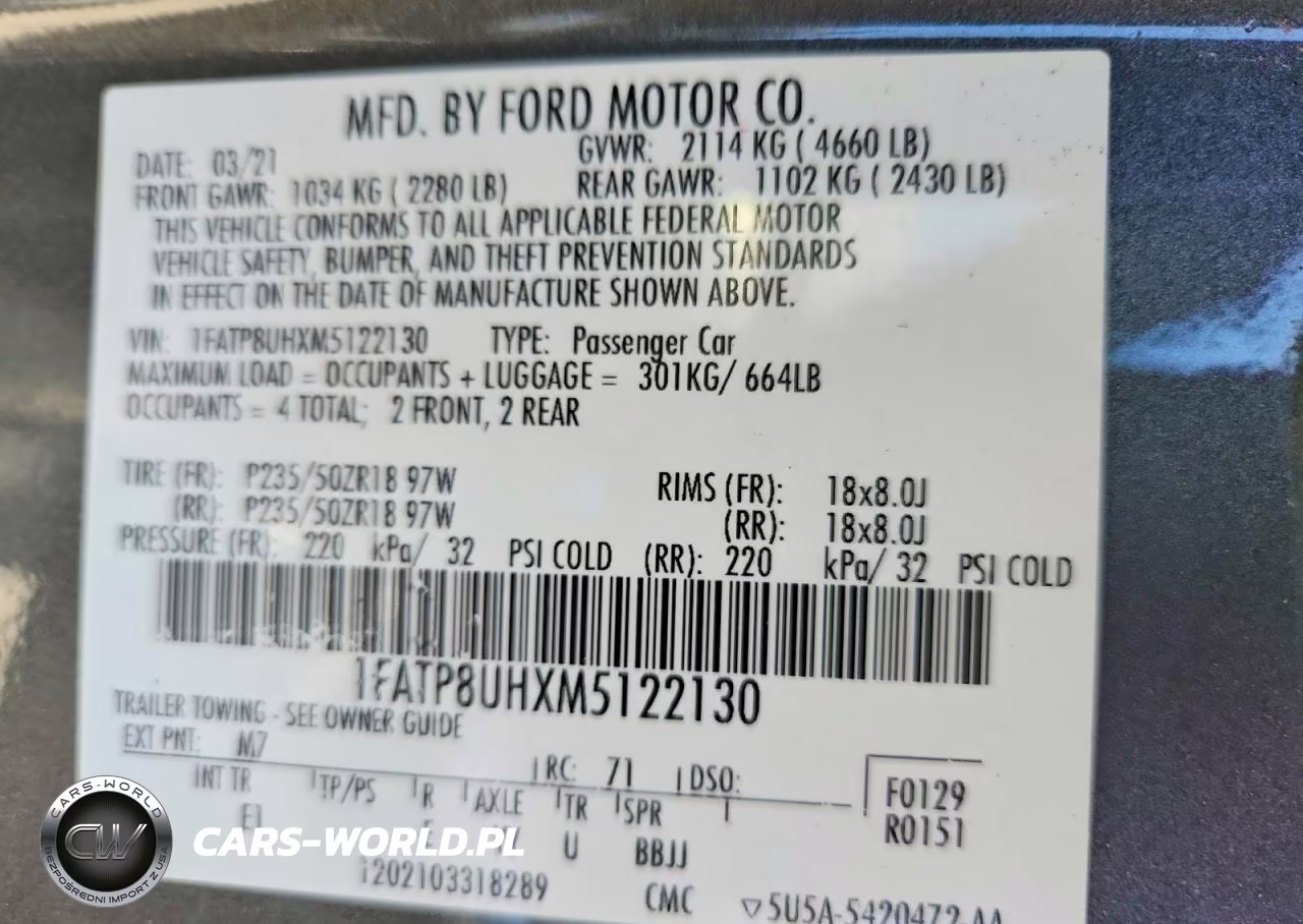 2021 Ford Mustang Conv VIN:1FATP8UHXM5122130 - 13