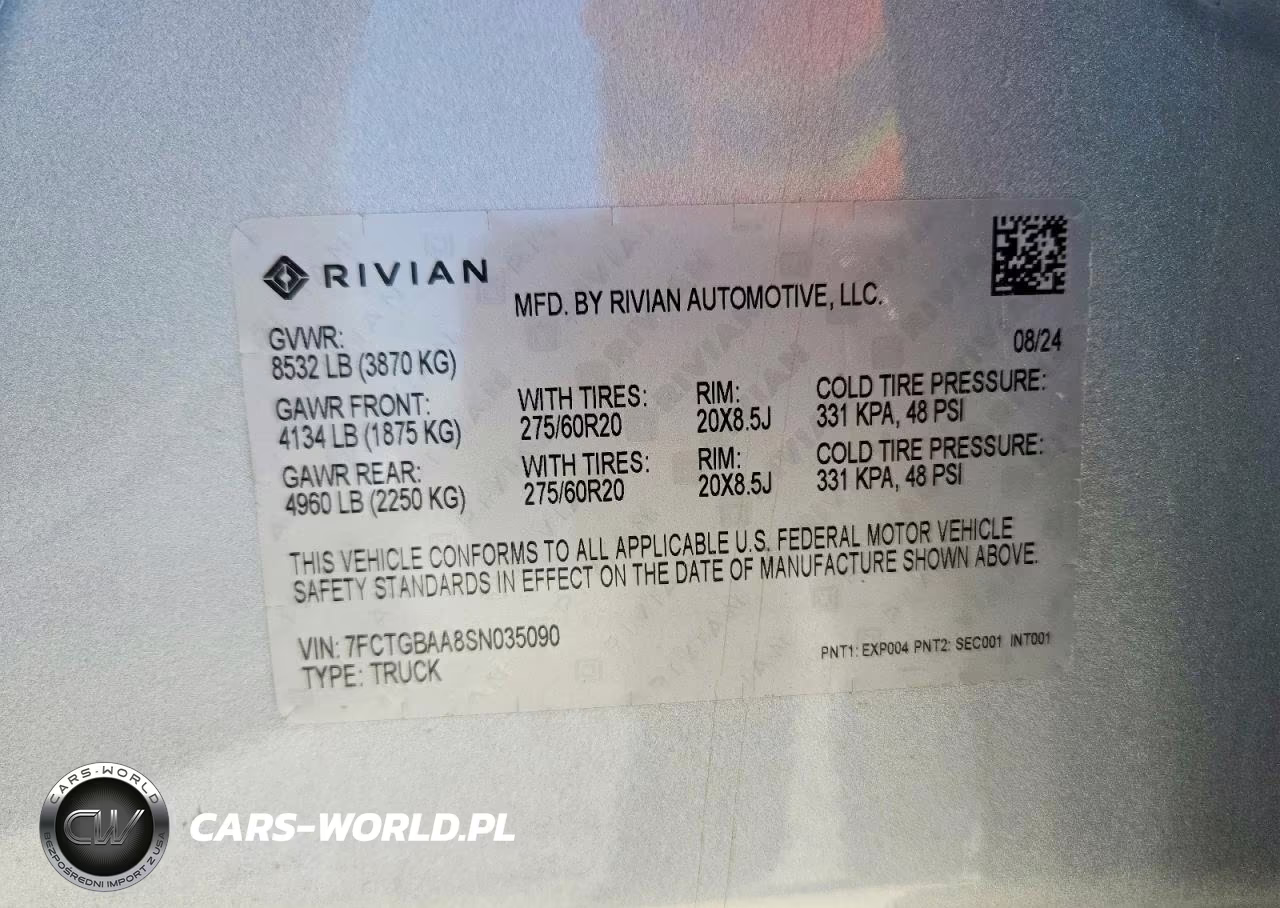 2025 Rivian R1T Adventure VIN:7FCTGBAA8SN035090 - 13