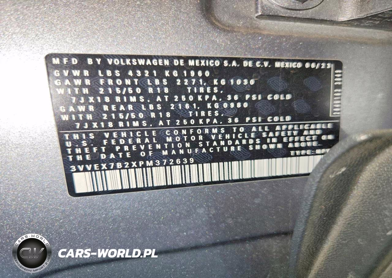 2023 Volkswagen Taos Se VIN:3VVEX7B2XPM372639 - 13
