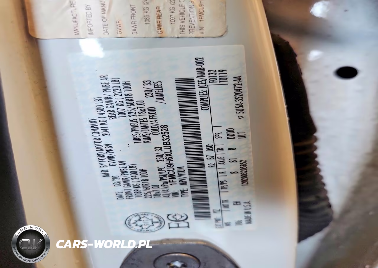 2020 Ford Escape Sel VIN:1FMCU9H6XLUB32528 - 13