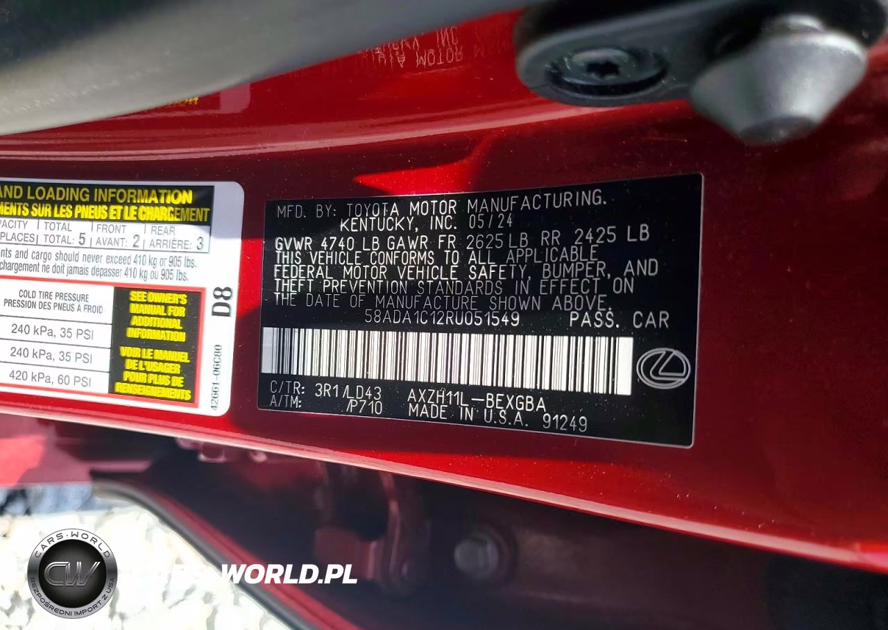 2024 Lexus Es 300H Base VIN:58ADA1C12RU051549 - 13