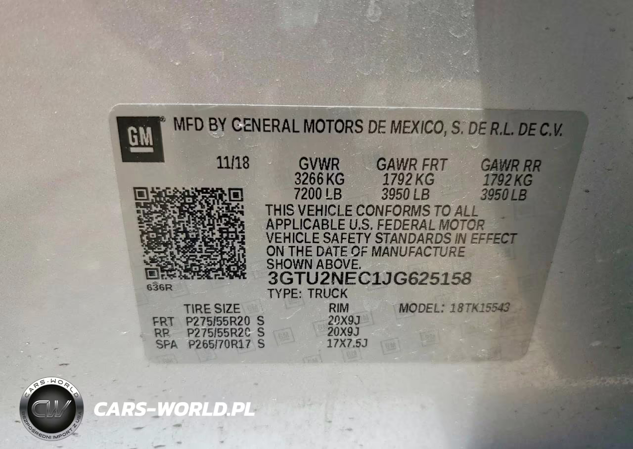 2018 GMC Sierra K1500 Slt VIN:3GTU2NEC1JG625158 - 12