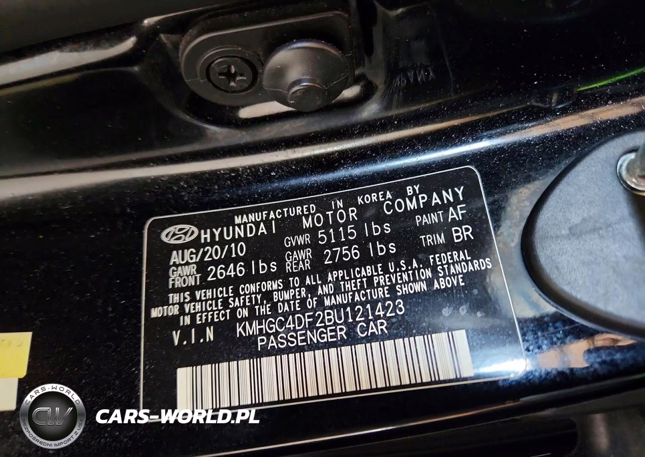 2011 Hyundai Genesis 4.6L VIN:KMHGC4DF2BU121423 - 12