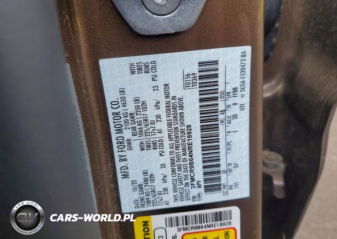 2022 Ford Bronco Sport Big Bend VIN:3FMCR9B64NRE18928 - 13