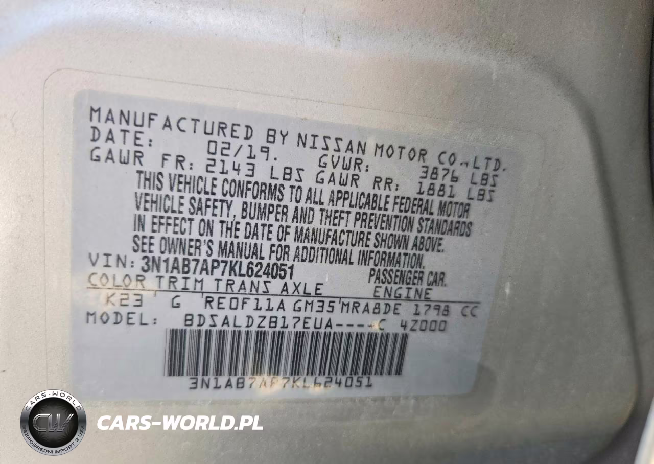 2019 Nissan Sentra Sv VIN:3N1AB7AP7KL624051 - 12