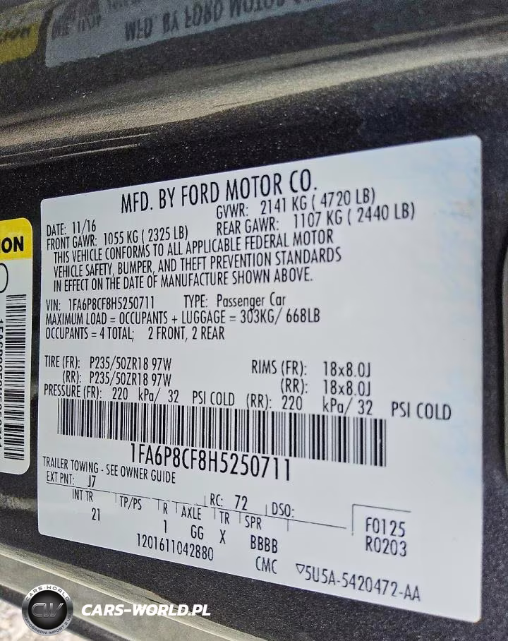 2017 Ford Mustang Gt VIN:1FA6P8CF8H5250711 - 13