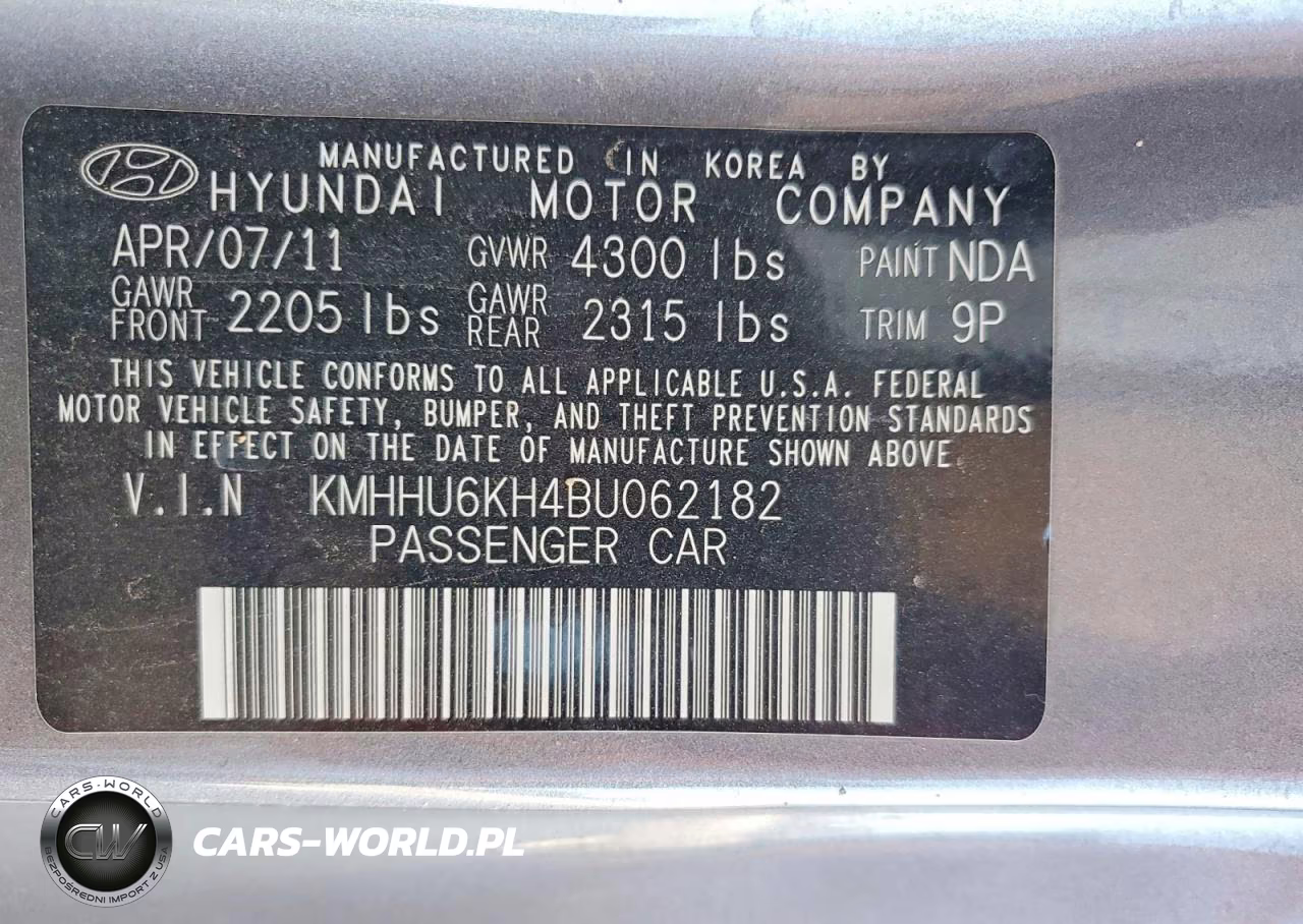 2011 Hyundai Genesis Coupe 3.8L VIN:KMHHU6KH4BU062182 - 13
