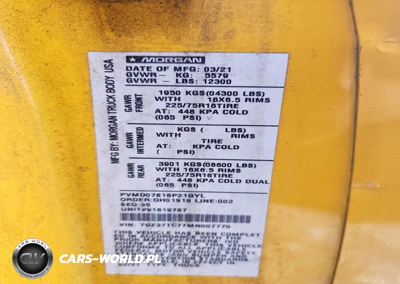 2021 GMC Savana Box Truck VIN:7GZ37TC77MN007770 - 12