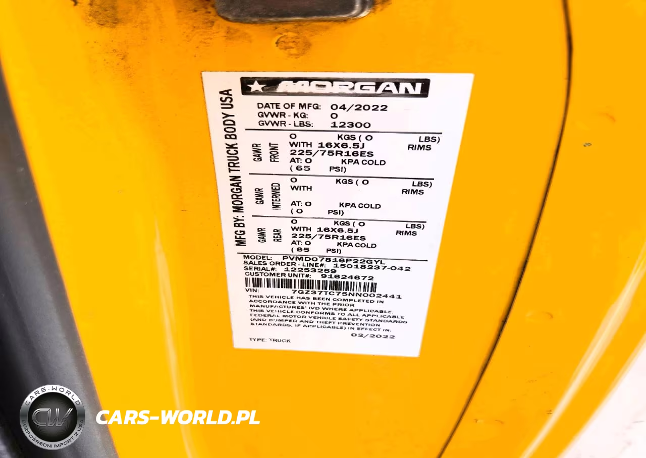 2022 GMC Savana Box Truck VIN:7GZ37TC75NN002441 - 12