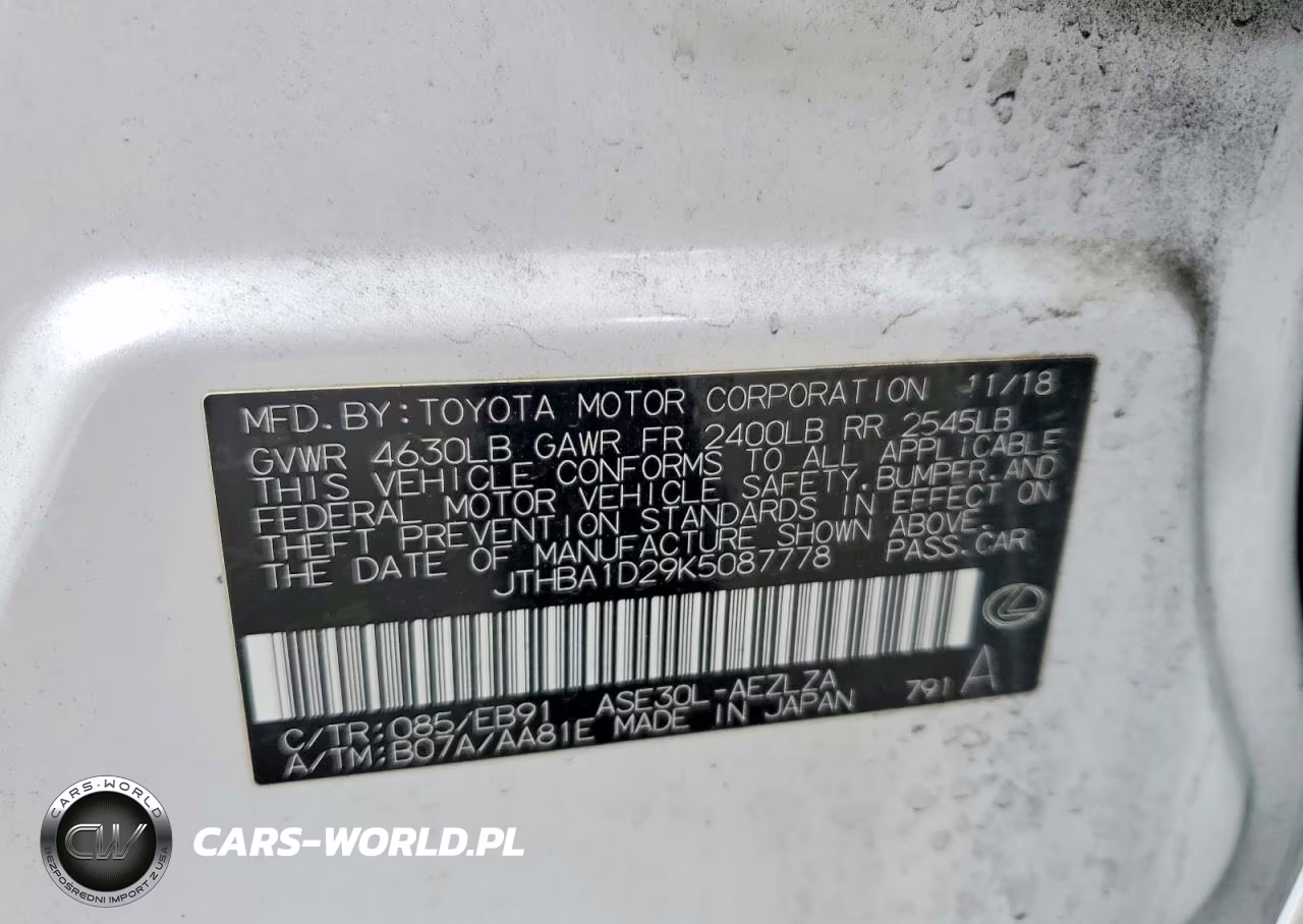 2019 Lexus Is 300 VIN:JTHBA1D29K5087778 - 12