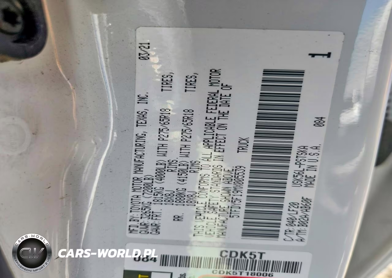 2021 Toyota Tundra Trd Pro VIN:5TFDY5F19MX005539 - 12