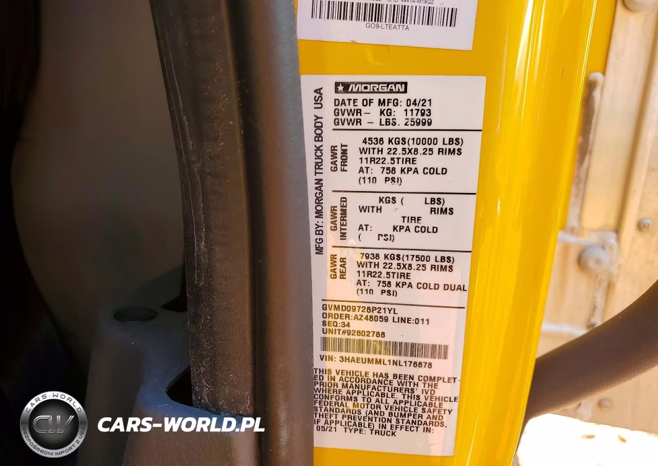 2022 International Mv607 Box Truck VIN:3HAEUMML1NL176678 - 12