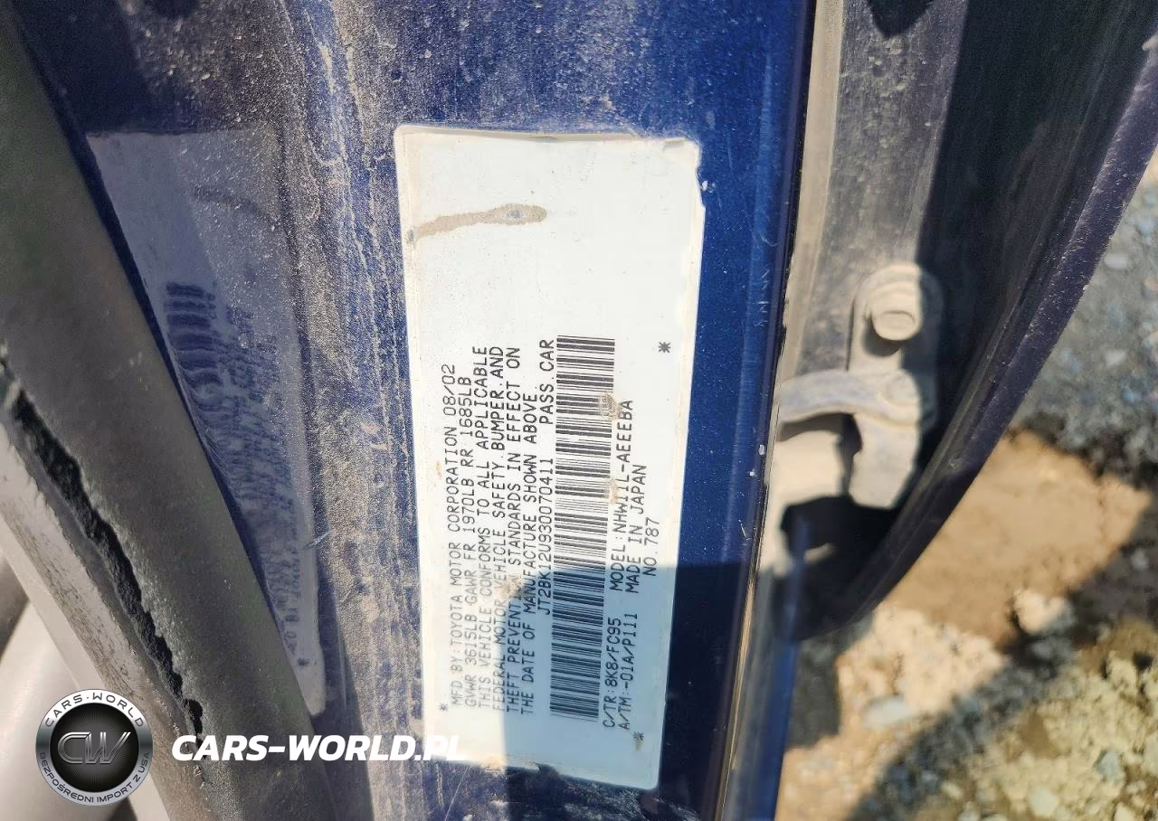 2003 Toyota Prius Base VIN:JT2BK12U930070411 - 13